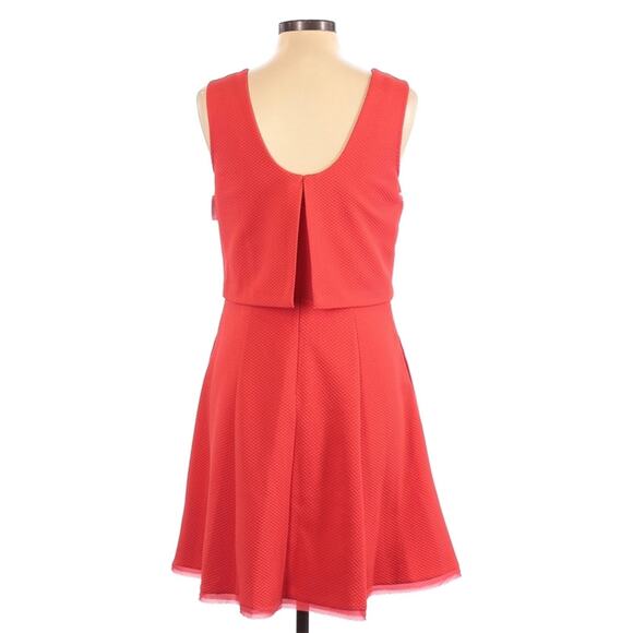 RACHEL ROY Popover textured sleeveless cutout dress in coral Size 10 NEW - Picture 2 of 7